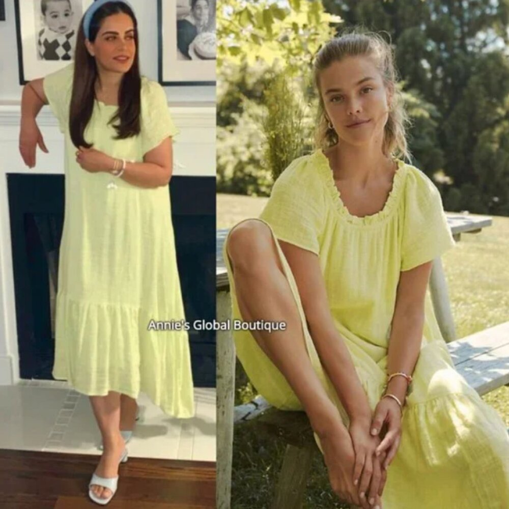 New Anthropologie Maeve Selah Flounced High-Low Maxi Dress L